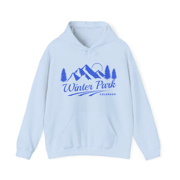 Buy light-blue Winter Park, Colorado Hoodie - Unisex Mountain Winter Park Hoodie Sweatshirt