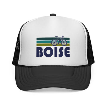 Boise, Idaho Retro Bike Trucker Hat - Vintage Style Boise Cap