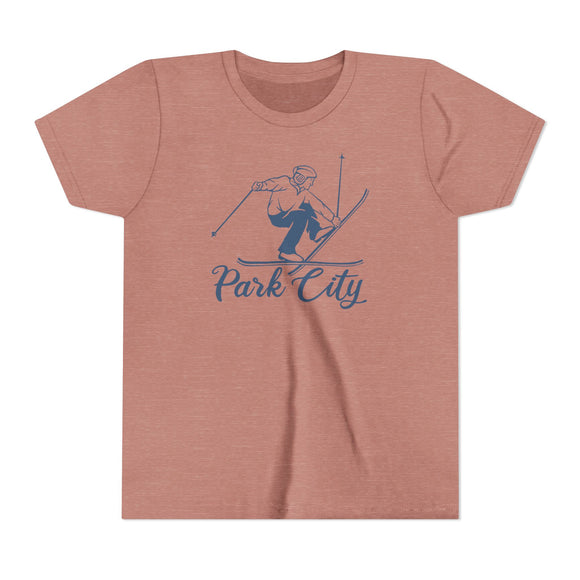 Park City, Utah Youth Vintage Snow Ski Graphic Tee - Kids Park City T Shirt