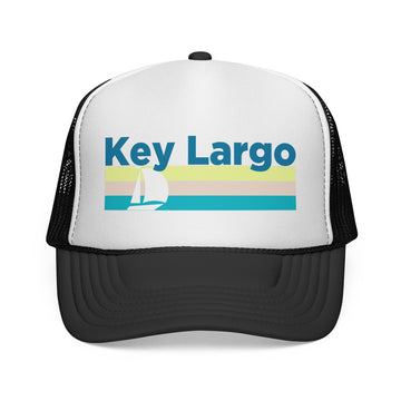 Key Largo, Florida Retro Sailboat Trucker Hat