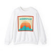 Retro Asheville, North Carolina Sweatshirt, Mountain Sun Design, Unisex Crewneck, Gift for Outdoorsy Friends, Vintage Jumper