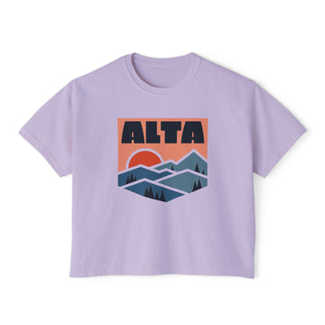 Buy orchid Alta, Utah Women's Boxy Graphic Tee - Slightly Cropped