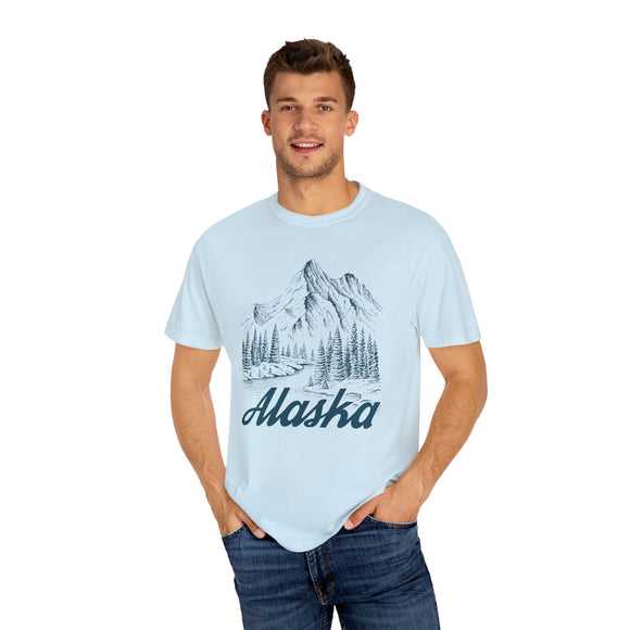 Alaska Graphic Tee - Mountain Illustration Alaska T Shirt