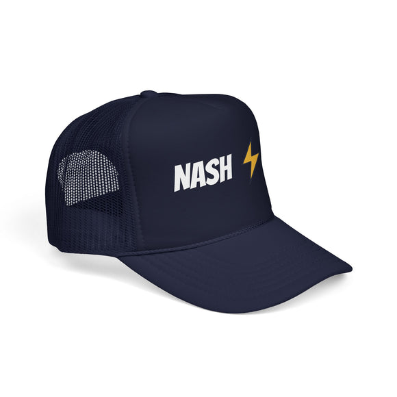 Nashville, Tennessee Retro Trucker Hat - Lightning Foam Cap - Lightning Black