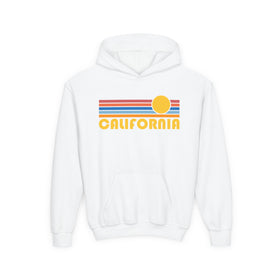 California Youth Hoodie, Retro Sunrise California Youth Sweatshirt