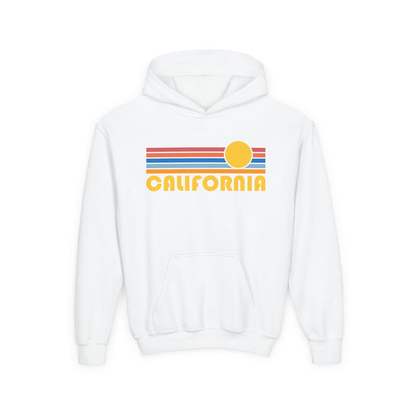 California Youth Hoodie, Retro Sunrise California Youth Sweatshirt