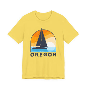 Buy maize-yellow Oregon T Shirt - Retro Sailboat Oregon Tee