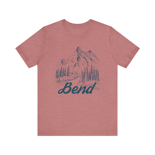 Bend, Oregon Graphic Tee - Mountain Illustration Bend T Shirt