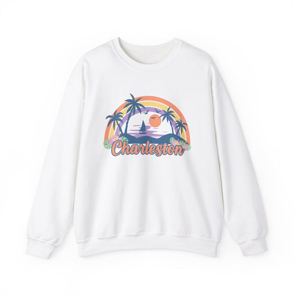Charleston, South Carolina Sweatshirt - Unisex Retro Beach Crewneck Charleston Sweatshirt