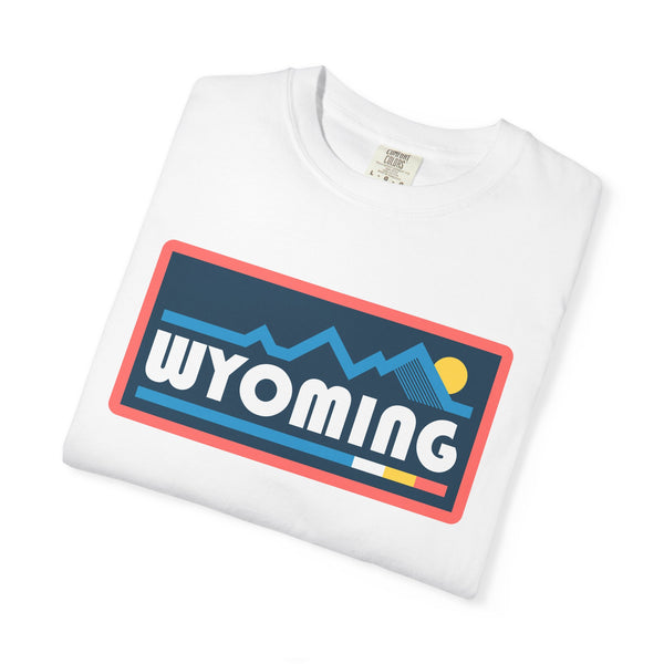 Wyoming Graphic Tee, Comfort Colors Retro Mountain Unisex T shirt