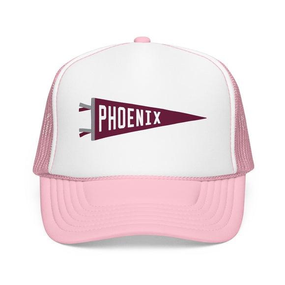 Phoenix, Arizona Pennant Trucker Hat — Retro Flag Foam Cap