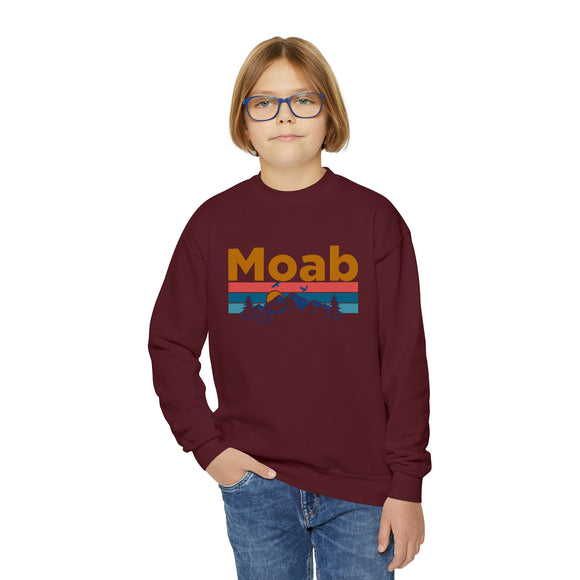 Moab, Utah Youth Sweatshirt - Unisex Kid's Moab Crewneck Sweatshirt