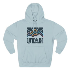 Buy blue-mist Utah Hoodie - Retro Mountain Unisex Sweatshirt