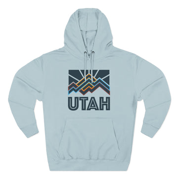 Buy blue-mist Utah Hoodie - Retro Mountain Unisex Sweatshirt