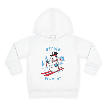 Stowe, Vermont Toddler Hoodie - Unisex Stowe Skiing Snowman Sweatshirt