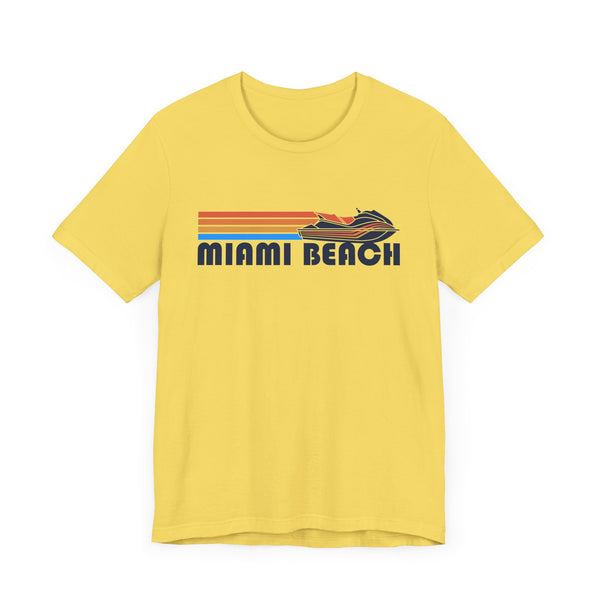 Miami Beach, Florida T Shirt - Retro Jetski PWC Graphic Tee