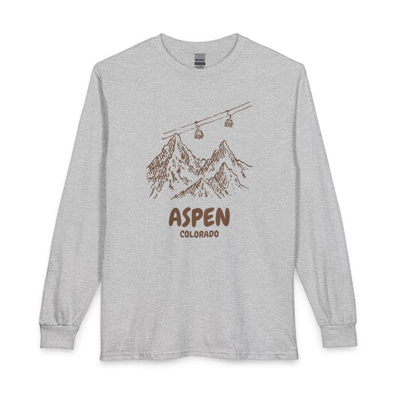 Aspen, Colorado Long Sleeve T-Shirt - Ski Mountain Gondola