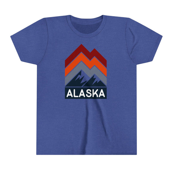 Alaska Youth Shirt - Retro Mountain Alaska Kid's T-Shirt