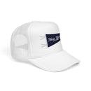 New York Pennant Trucker Hat — Pink Foam Mesh Cap-8