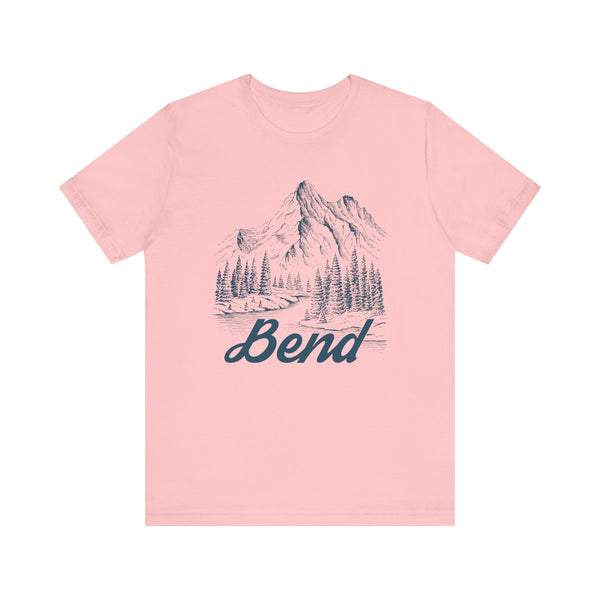 Bend, Oregon Graphic Tee - Mountain Illustration Bend T Shirt