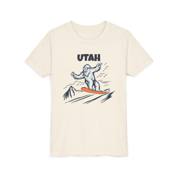 Utah Yeti Snowboard Youth Tee - Kids Skiing Shirt
