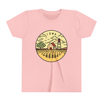 Buy pink Iowa Youth T-Shirt - Unisex Kids Iowa Shirt