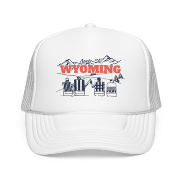 Buy white Wyoming Après-ski Trucker Hat — Foam Mesh Cap