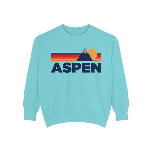 Aspen, Colorado Mountain Stripes Sweatshirt | Comfort Colors - 100% Cotton