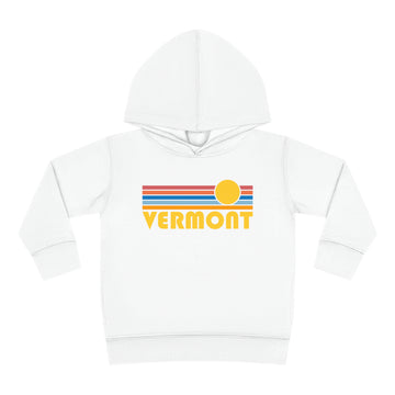 Buy white Vermont Toddler Hoodie - Retro Sunrise Unisex Vermont Toddler Sweatshirt