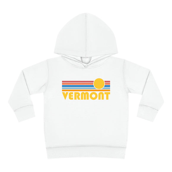 Vermont Toddler Hoodie - Retro Sunrise Unisex Vermont Toddler Sweatshirt