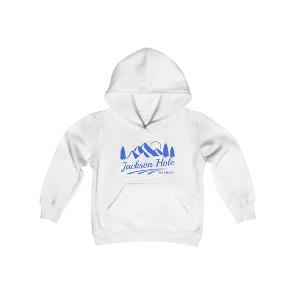 Retro Jackson Hole, Wyoming Youth Hoodie - Mountain Jackson Hole, Wyoming Kids Sweatshirt, Cute Jackson Hole, Wyoming Children's Pullover