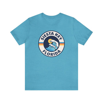 Buy heather-aqua Siesta Key, Florida T-Shirt - Unisex Siesta Key Shirt - Wave Circle