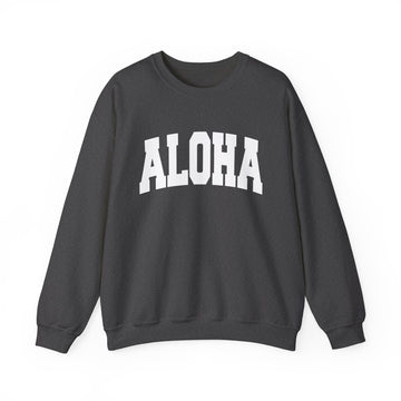 Buy dark-heather Aloha Sweatshirt - Unisex Graphic Crewneck