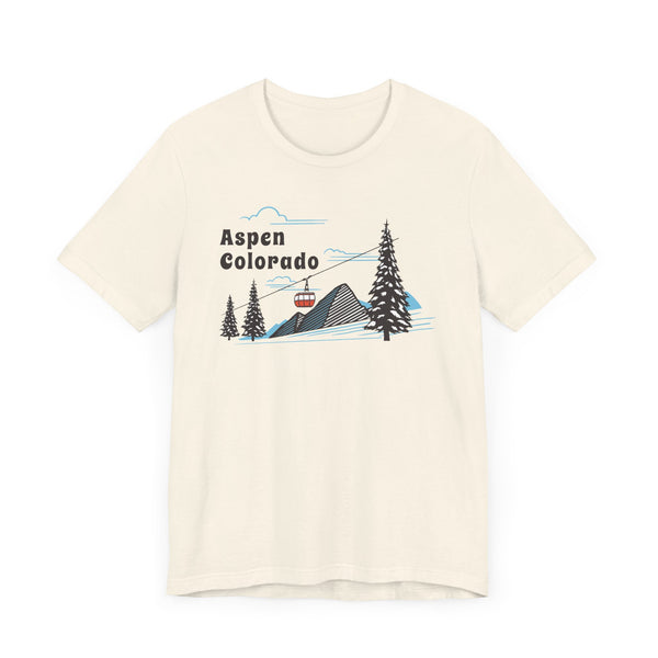 Aspen, Colorado T-Shirt - Retro Ski Mountain Gondola Unisex Aspen Shirt