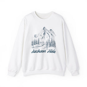 Jackson Hole, Wyoming Sweatshirt - Mountain Illustration Graphic Crewneck