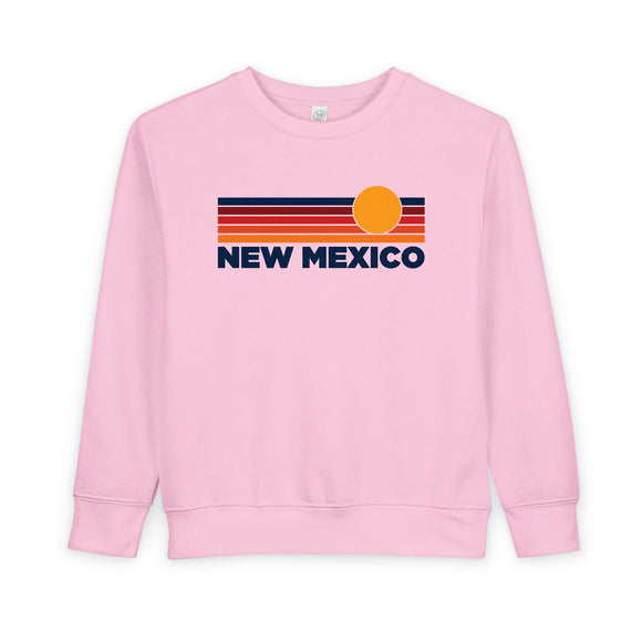 New Mexico Toddler Sweatshirt - Retro Sun New Mexico Toddler Crewneck Sweatshirt