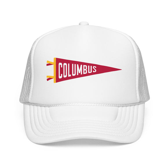 Columbus, Ohio Pennant Trucker Hat — Retro Flag Foam Cap