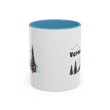Buy light-blue Vermont Retro Snow Skiing Mountain 11 oz Mug, Ski Lodge Decor Coffee Cup, Mountain Gondola Lover Gift, Retro Skiing Mug