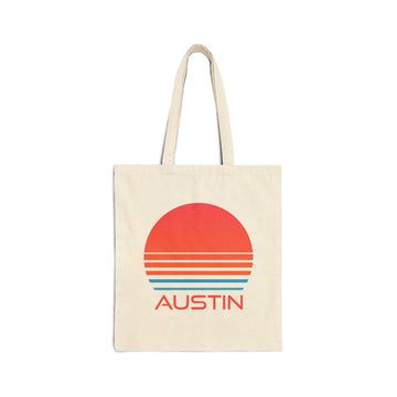 Austin, Texas Retro 80s Cotton Canvas Austin Tote Bag