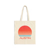 Austin, Texas Retro 80s Cotton Canvas Austin Tote Bag