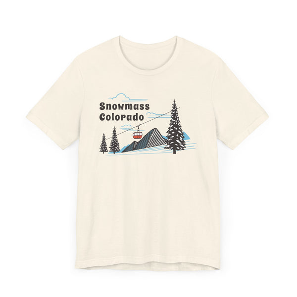 Snowmass, Colorado T-Shirt - Retro Ski Mountain Gondola Unisex Snowmass Shirt
