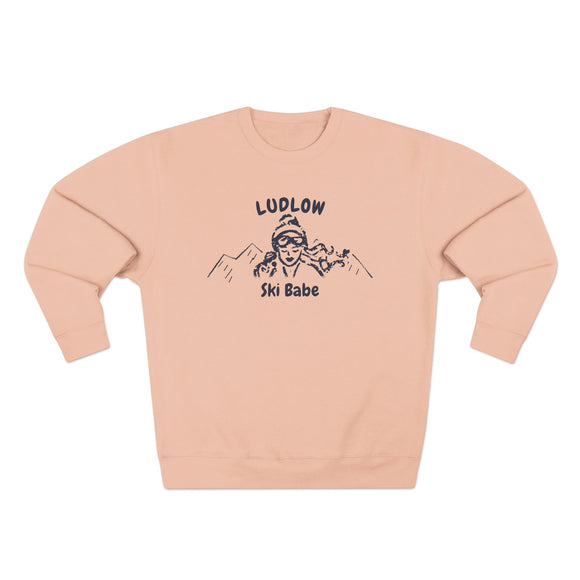 Premium Ludlow, Vermont Ski Babe Sweatshirt