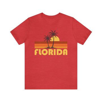 Florida T-Shirt - Retro Unisex Florida Shirt - Palm Stripe Sunset