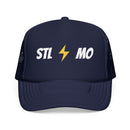 St. Louis, Missouri Retro Trucker Hat - Lightning Foam Cap - Lightning Black-2
