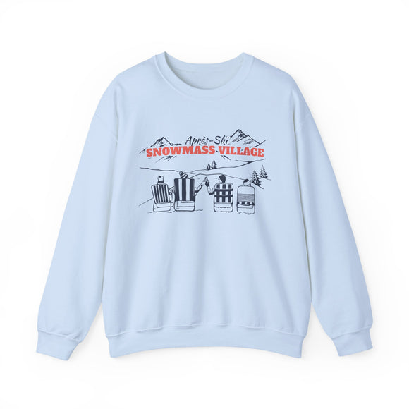Snowmass Village, Colorado Sweatshirt Après-Ski Crewneck - Mountain Ski Lodge Design