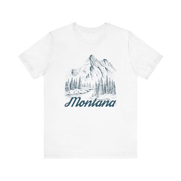 Montana Graphic Tee - Mountain Illustration Montana T Shirt