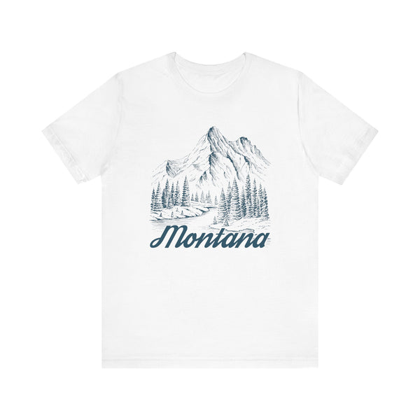 Montana Graphic Tee - Mountain Illustration Montana T Shirt
