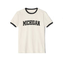 Michigan Cotton Ringer Graphic Tee - Unisex Michigan T Shirt, Vintage Style Tee, Men's/Women's Tee-2