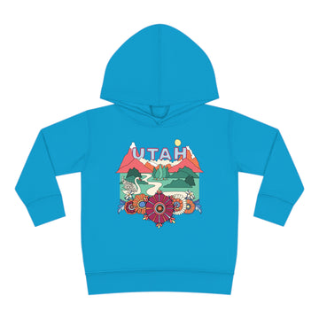 Buy turquoise Utah Toddler Hoodie - Boho Mountain Unisex Utah Toddler Sweatshirt