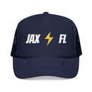 Jacksonville, Florida Retro Trucker Hat - Lightning Foam Cap - Lightning Black-2